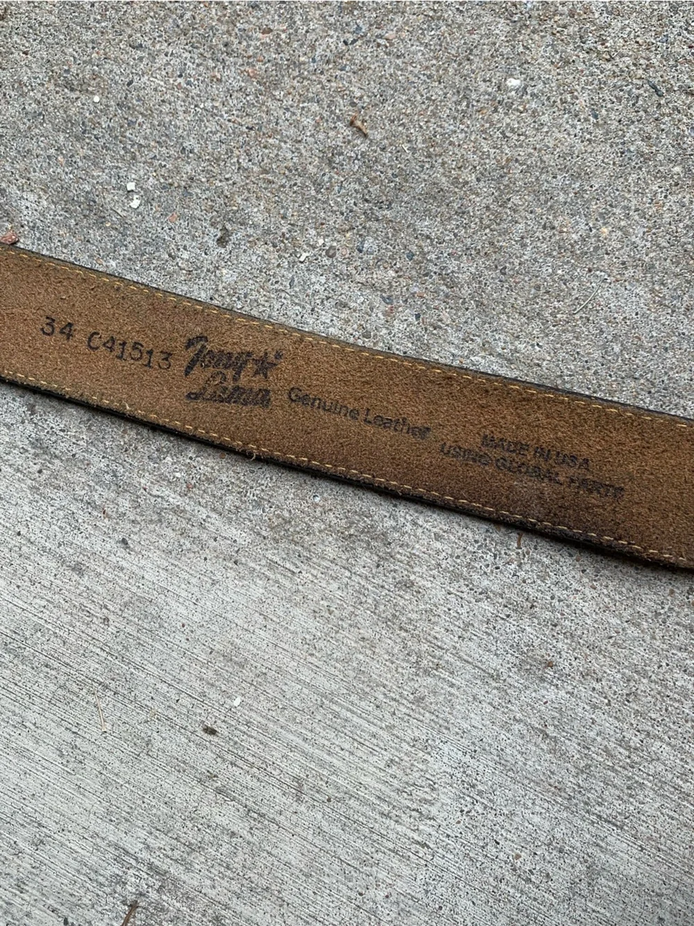 Vintage Tony Lama Brown Western Leather Belt w/o buckle